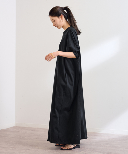 FRAMeWORK（フレームワーク）の「≪WEB限定 / 追加≫ポケットツキジャージドレス 2（ワンピース・レディース・ブラック/チャコールグレー・38/36）」の12枚目の写真