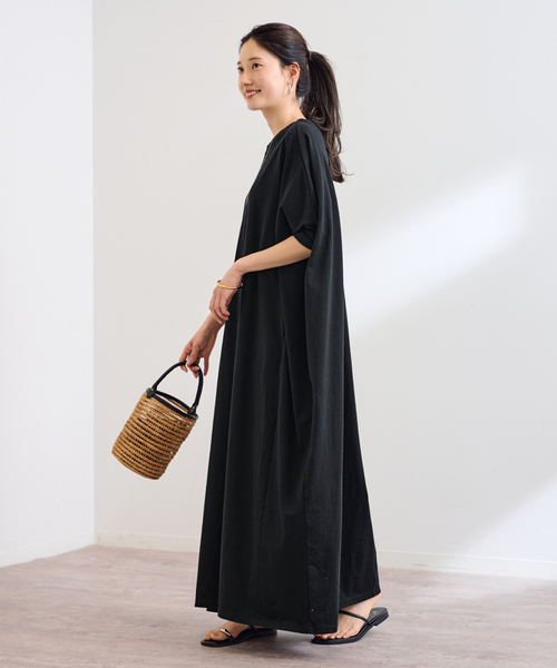 FRAMeWORK（フレームワーク）の「≪WEB限定 / 追加≫ポケットツキジャージドレス 2（ワンピース・レディース・ブラック/チャコールグレー・38/36）」の13枚目の写真