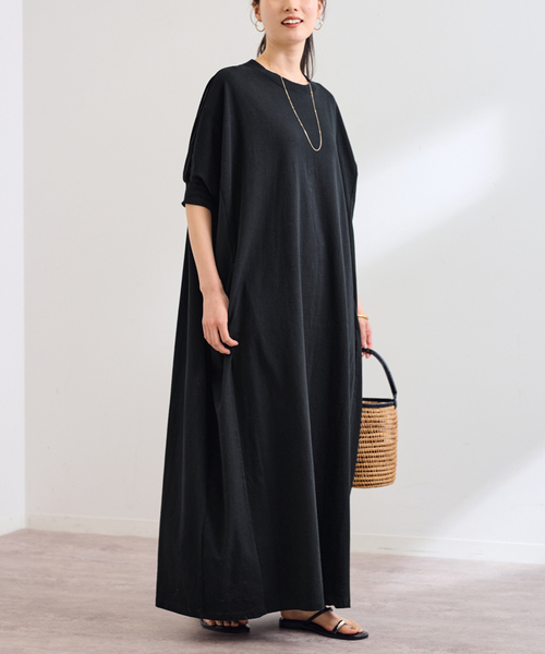 FRAMeWORK（フレームワーク）の「≪WEB限定 / 追加≫ポケットツキジャージドレス 2（ワンピース・レディース・ブラック/チャコールグレー・38/36）」の14枚目の写真