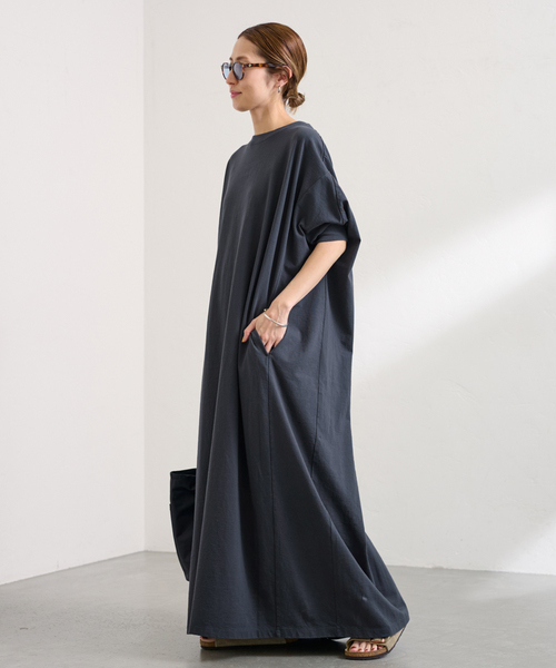 FRAMeWORK（フレームワーク）の「≪WEB限定 / 追加≫ポケットツキジャージドレス 2（ワンピース・レディース・ブラック/チャコールグレー・38/36）」の18枚目の写真