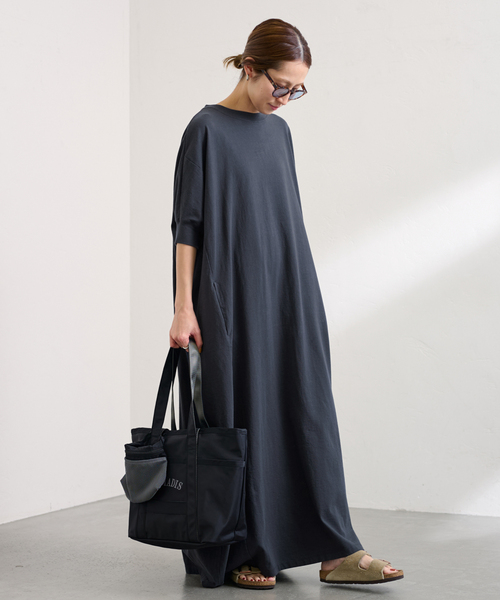 FRAMeWORK（フレームワーク）の「≪WEB限定 / 追加≫ポケットツキジャージドレス 2（ワンピース・レディース・ブラック/チャコールグレー・38/36）」の19枚目の写真