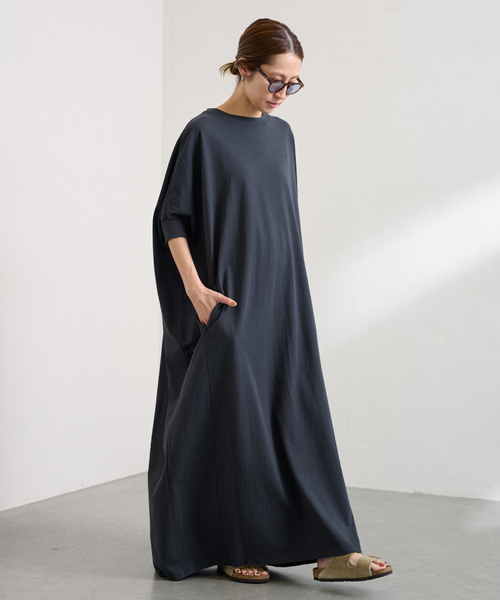 FRAMeWORK（フレームワーク）の「≪WEB限定 / 追加≫ポケットツキジャージドレス 2（ワンピース・レディース・ブラック/チャコールグレー・38/36）」の20枚目の写真