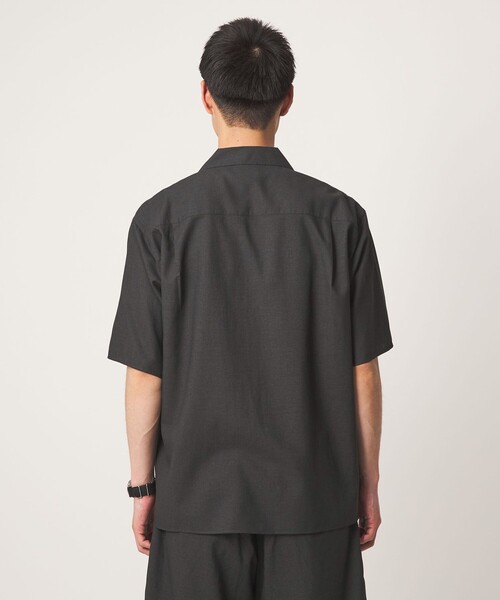green label relaxing（グリーンレーベルリラクシング）の「TR 和紙 オープンカラー 半袖 シャツ（シャツ/ブラウス・メンズ・ダークグレー/モカ・M/S/L/XL）」の11枚目の写真