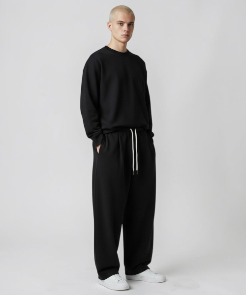 BORN SLIPPY(ボーンスリッピー)の「Soft Linen Relaxed Wide Pants (Black)(その他パンツ・メンズ・その他・FREE)」の3枚目の写真