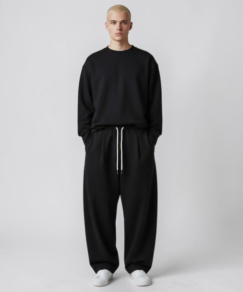 BORN SLIPPY(ボーンスリッピー)の「Soft Linen Relaxed Wide Pants (Black)(その他パンツ・メンズ・その他・FREE)」の4枚目の写真
