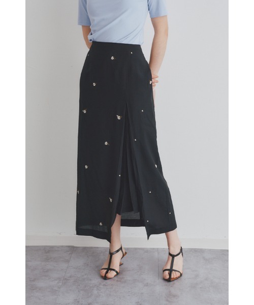 Muel Chic(ミュエルシック)の「Lily embroidery SK リリーエンブロイダリースカート(スカート・レディース・ブラック/ブラウン/ベージュ系その他・MEDIUM/SMALL)」の9枚目の写真