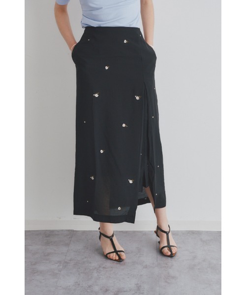 Muel Chic(ミュエルシック)の「Lily embroidery SK リリーエンブロイダリースカート(スカート・レディース・ブラック/ブラウン/ベージュ系その他・MEDIUM/SMALL)」の8枚目の写真
