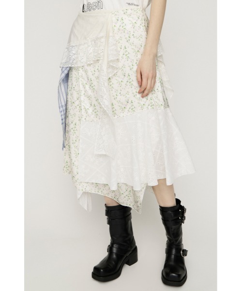 SLY(スライ)の「REMAKE COTTON LACE SK リメイクコットンレーススカート 春服 夏服(スカート・レディース・ホワイト系その他2/ブラック系その他2・FREE)」の2枚目の写真