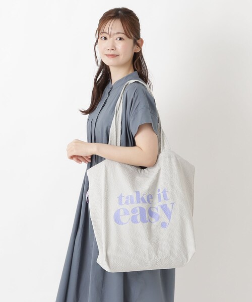 one'sterrace(ワンズテラス)の「JOUET ジョエット ロゴプリント巾着トート(トートバッグ・レディース・ライトグレー系8・99)」の10枚目の写真