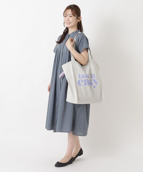 one'sterrace(ワンズテラス)の「JOUET ジョエット ロゴプリント巾着トート(トートバッグ・レディース・ライトグレー系8・99)」の11枚目の写真