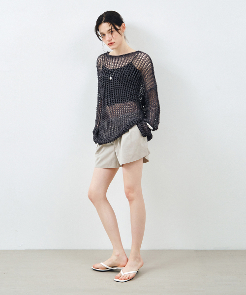 MONGDOL（モンドル）の「[ベルトSET] クラシックツーピンタックショートパンツライトグレーMDPT079LGRAY（その他パンツ・レディース・その他・SMALL/MEDIUM）」の5枚目の写真