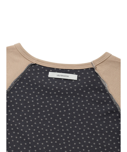 UGLY SHADOW(アグリーシャドウ)の「STAR CONTRAST RAGLAN T-SHIRT(CHARCOAL)(Tシャツ/カットソー・レディース・その他・FREE)」の6枚目の写真