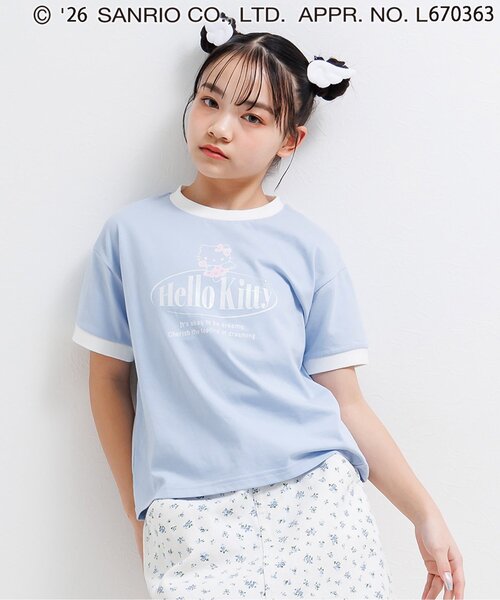 algy(アルジー)の「【ハローキティ】エンジェルリンガーTシャツ(Tシャツ/カットソー・キッズ・ピンク/オフホワイト/サックスブルー・160/150/140/130)」の2枚目の写真