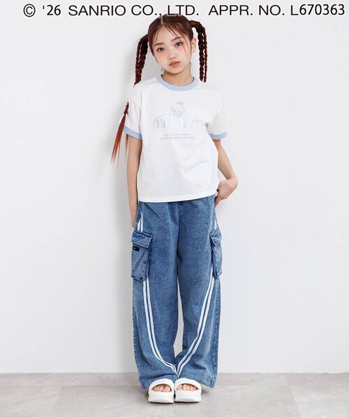 algy(アルジー)の「【ハローキティ】エンジェルリンガーTシャツ(Tシャツ/カットソー・キッズ・ピンク/オフホワイト/サックスブルー・160/150/140/130)」の4枚目の写真