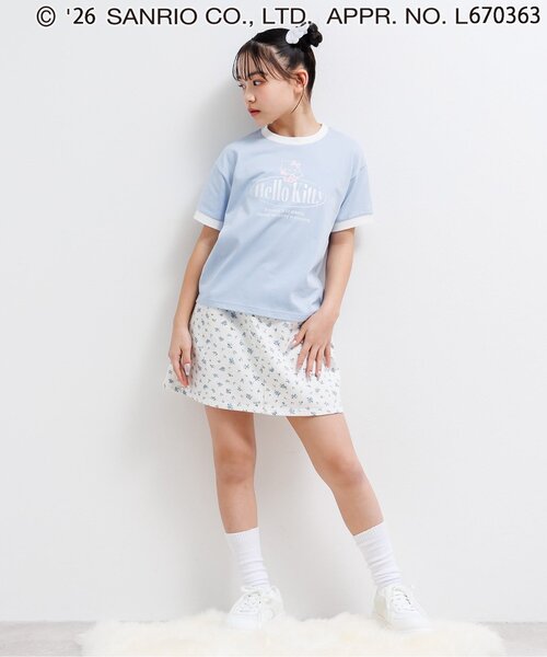 algy(アルジー)の「【ハローキティ】エンジェルリンガーTシャツ(Tシャツ/カットソー・キッズ・ピンク/オフホワイト/サックスブルー・160/150/140/130)」の9枚目の写真