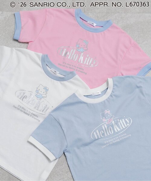 algy(アルジー)の「【ハローキティ】エンジェルリンガーTシャツ(Tシャツ/カットソー・キッズ・ピンク/オフホワイト/サックスブルー・160/150/140/130)」の11枚目の写真