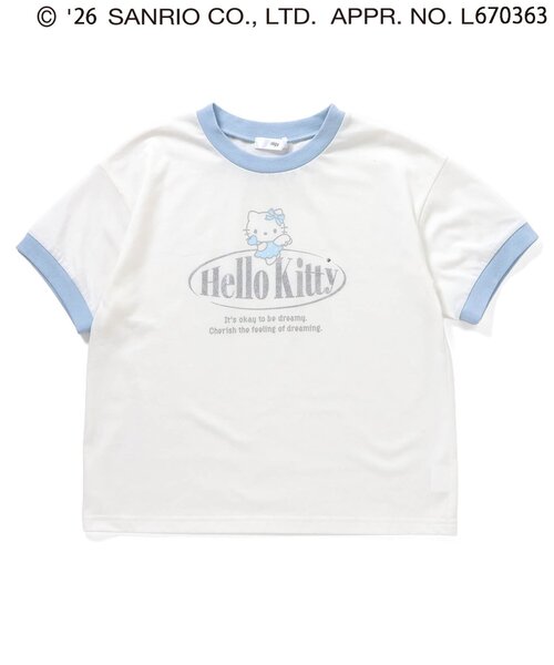 algy(アルジー)の「【ハローキティ】エンジェルリンガーTシャツ(Tシャツ/カットソー・キッズ・ピンク/オフホワイト/サックスブルー・160/150/140/130)」の12枚目の写真
