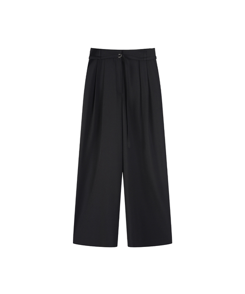 LAP(ラップ)の「ツーピンタックベルト付きワイドパンツ AS2WP464(スラックス・レディース・ダークブラウン/ブラック・SMALL/MEDIUM)」の1枚目の写真