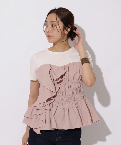 JUSGLITTY（ジャスグリッティー）の「ビスチェカットチュニック（Tシャツ/カットソー・レディース・ピンク・2）」の2枚目の写真