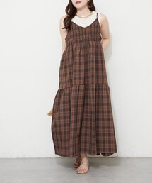 【アソート柄】シャーリングキャミワンピース