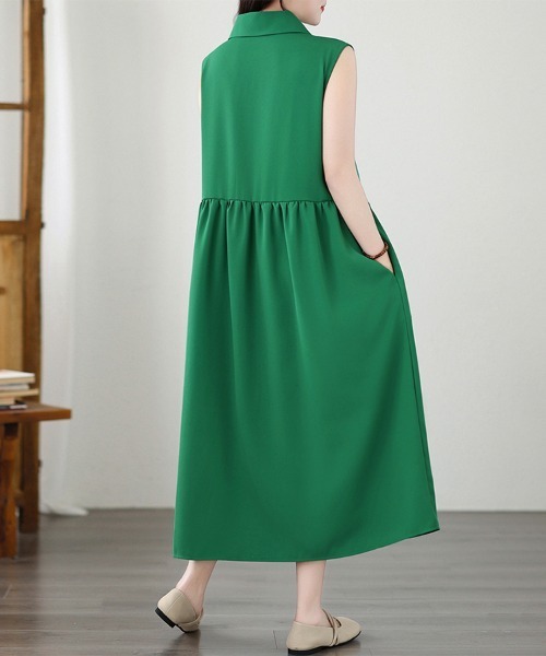 ONEP STAR(ワンピスター)の「襟付きノースリーブワンピース(ワンピース・レディース・パープル/グリーン・X-LARGE/MEDIUM/LARGE)」の13枚目の写真
