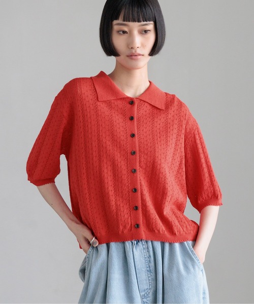 LOWRYS FARM(ローリーズファーム)の「パターンメッシュポロカーディガン 1043039(カーディガン/ボレロ・レディース・ホワイト/レッド/イエロー/ブラック・FREE)」の18枚目の写真