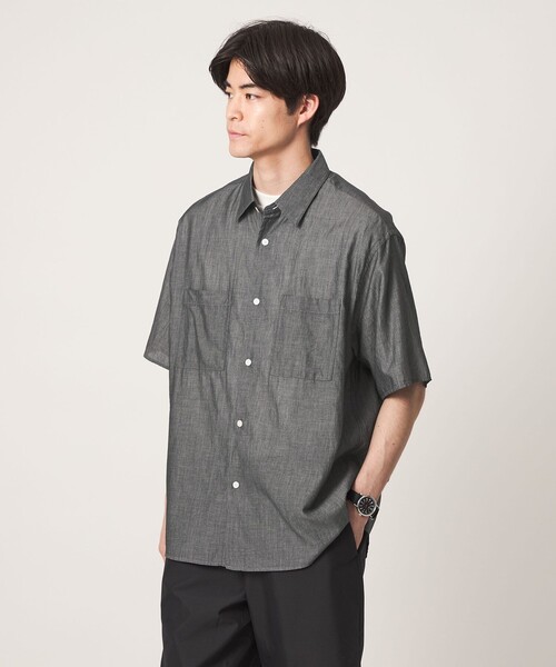 green label relaxing(グリーンレーベルリラクシング)の「2.25オンス デニム レギュラーカラー 半袖 シャツ(シャツ/ブラウス・メンズ・ネイビー/ブラック・L/S/XL/M)」の10枚目の写真