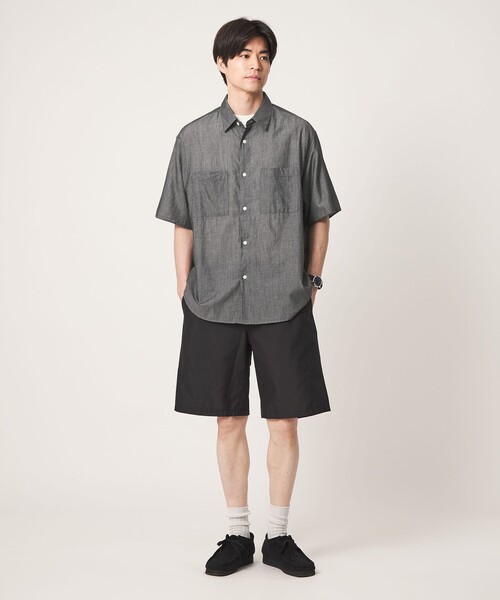 green label relaxing(グリーンレーベルリラクシング)の「2.25オンス デニム レギュラーカラー 半袖 シャツ(シャツ/ブラウス・メンズ・ネイビー/ブラック・L/S/XL/M)」の11枚目の写真