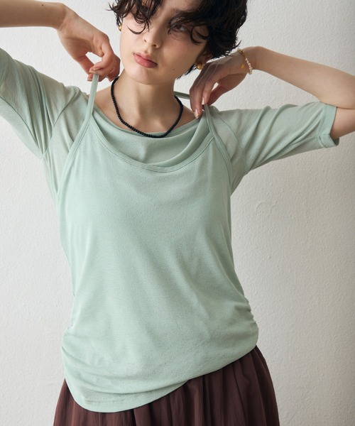 Trish(トリッシュ)の「スラブシアーホルターネックアンサンブル(Tシャツ/カットソー・レディース・ミント/イエロー/ブラウン・MEDIUM)」の18枚目の写真