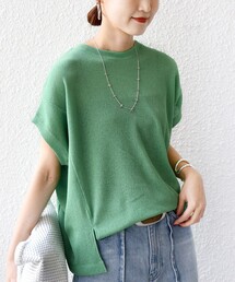 【WEB限定】シアー ワッフル スリット TEE