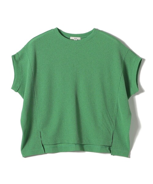 SHIPS(シップス)の「【WEB限定】シアー ワッフル スリット TEE(Tシャツ/カットソー・レディース・グリーン/ブラック/オフホワイト・ONE SIZE)」の4枚目の写真