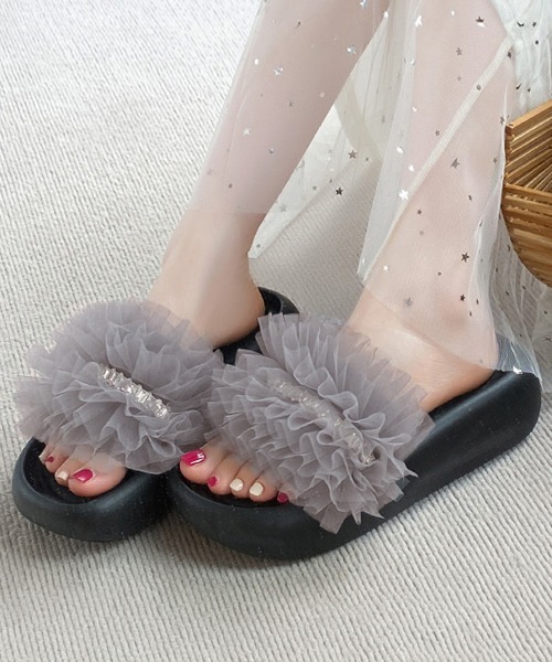 Miniministore(ミニミニストア)の「厚底 ミュールサンダル 美脚 韓国風夏靴(サンダル・レディース・ライトグレー/ホワイト/ブラック・25.0cm/24.5cm/24.0cm/23.5cm/23.0cm/22.5cm)」の3枚目の写真
