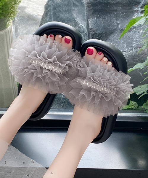 Miniministore(ミニミニストア)の「厚底 ミュールサンダル 美脚 韓国風夏靴(サンダル・レディース・ライトグレー/ホワイト/ブラック・25.0cm/24.5cm/24.0cm/23.5cm/23.0cm/22.5cm)」の11枚目の写真