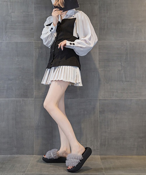 Miniministore(ミニミニストア)の「厚底 ミュールサンダル 美脚 韓国風夏靴(サンダル・レディース・ライトグレー/ホワイト/ブラック・25.0cm/24.5cm/24.0cm/23.5cm/23.0cm/22.5cm)」の13枚目の写真