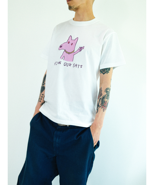 THE SCOT WRECK(ザ スコットレック)の「PINK DOG SAYS(Tシャツ/カットソー・メンズ・ホワイト・LARGE/X-LARGE/SMALL/MEDIUM)」の5枚目の写真