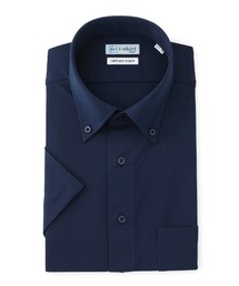 【完全ノーアイロン/アイスセンサー/冷感/汗ジミ防止/撥水加工】半袖アイシャツ ボタンダウン グレー/ネイビー