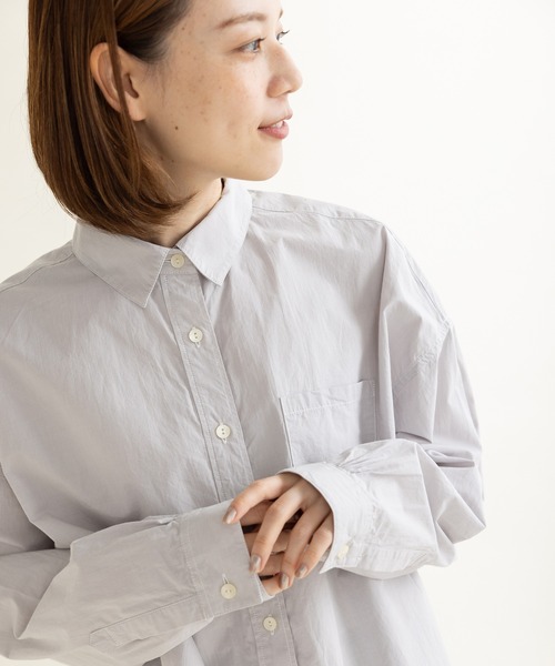 PAR ICI(パーリッシィ)の「オーバーレギュラーシャツ(シャツ/ブラウス・レディース・グレー/ネイビー/ブルー系その他・FREE)」の2枚目の写真