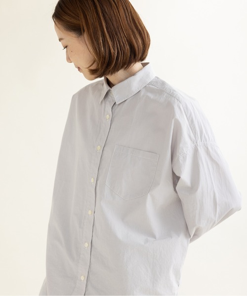 PAR ICI(パーリッシィ)の「オーバーレギュラーシャツ(シャツ/ブラウス・レディース・グレー/ネイビー/ブルー系その他・FREE)」の7枚目の写真