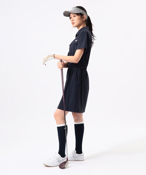 BEAMS GOLF(ビームスゴルフ)の「ORANGE LABEL / ストレッチ シャツワンピース(撥水・接触冷感)(ワンピース・レディース・ネイビー/ベージュ・MEDIUM/LARGE)」の6枚目の写真