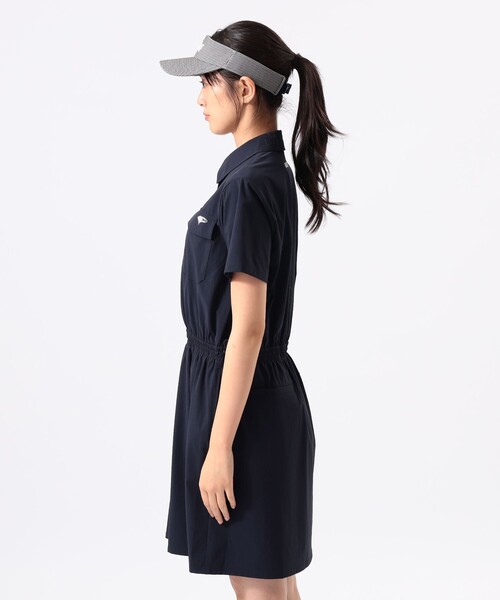 BEAMS GOLF(ビームスゴルフ)の「ORANGE LABEL / ストレッチ シャツワンピース(撥水・接触冷感)(ワンピース・レディース・ネイビー/ベージュ・MEDIUM/LARGE)」の8枚目の写真