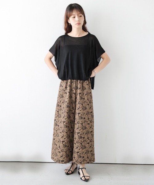 SUGAR BISKET（シュガービスケット）の「フラワージャガードワイドパンツ（その他パンツ・レディース・ブラック/ベージュ/ブラウン・フリー）」の10枚目の写真