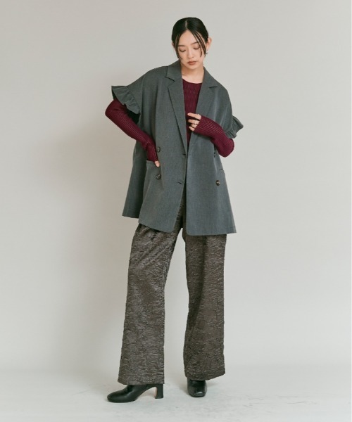 W:Huku(フーク)の「シアー リブ コットン ニット / Lightweight Sheer Ribbed Cotton Knit Top(ニット/セーター・レディース・ブルー/オフホワイト/イエロー/ワイン・FREE)」の11枚目の写真