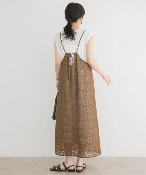 ITEMS URBANRESEARCH(アイテムズ アーバンリサーチ)の「インナー付きレースキャミワンピース(ワンピース・レディース・ブラウン/オフホワイト/ブラック・FREE)」の12枚目の写真