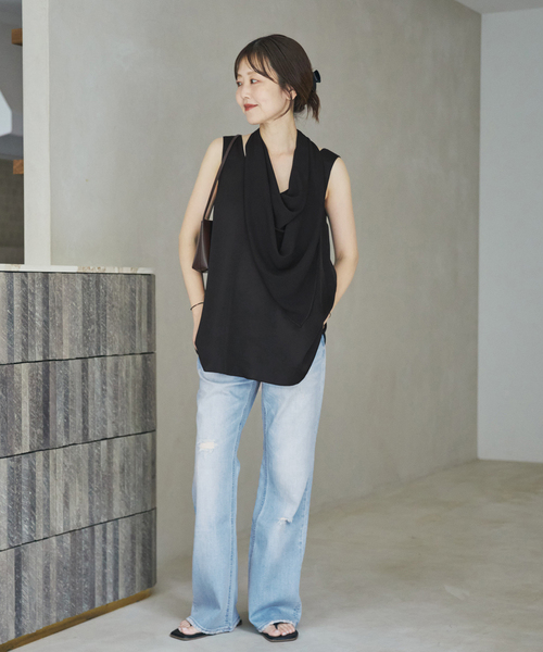 plage(プラージュ)の「Healthy denim / ヘルシーデニム 別注 FLARE CRUSHED デニムパンツ(デニムパンツ・レディース・ブルー・24/23/22/25)」の2枚目の写真