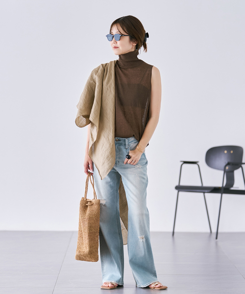 plage(プラージュ)の「Healthy denim / ヘルシーデニム 別注 FLARE CRUSHED デニムパンツ(デニムパンツ・レディース・ブルー・24/23/22/25)」の3枚目の写真