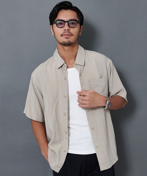 BENUSTA(ベヌスタ)の「『BENUSTA/ベヌスタ』半袖シャツ【GC】(シャツ/ブラウス・メンズ・ネイビー/グリーン・L/M)」の2枚目の写真