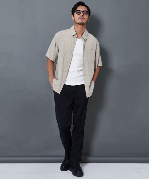 BENUSTA(ベヌスタ)の「『BENUSTA/ベヌスタ』半袖シャツ【GC】(シャツ/ブラウス・メンズ・ネイビー/グリーン・L/M)」の3枚目の写真