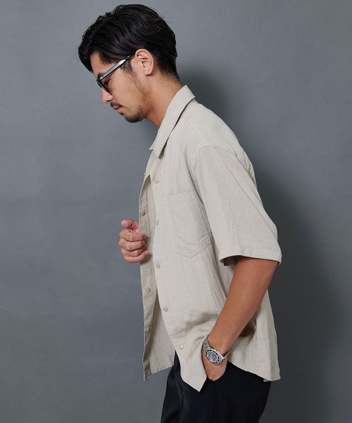 BENUSTA(ベヌスタ)の「『BENUSTA/ベヌスタ』半袖シャツ【GC】(シャツ/ブラウス・メンズ・ネイビー/グリーン・L/M)」の4枚目の写真