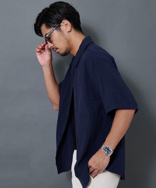 BENUSTA(ベヌスタ)の「『BENUSTA/ベヌスタ』半袖シャツ【GC】(シャツ/ブラウス・メンズ・ネイビー/グリーン・L/M)」の8枚目の写真
