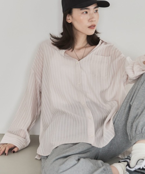 Doux archives(ドゥアルシーヴ)の「マルチwayオーバーシアーシャツ(シャツ/ブラウス・レディース・グレイッシュベージュ/ベージュ/キャメル・FREE)」の2枚目の写真
